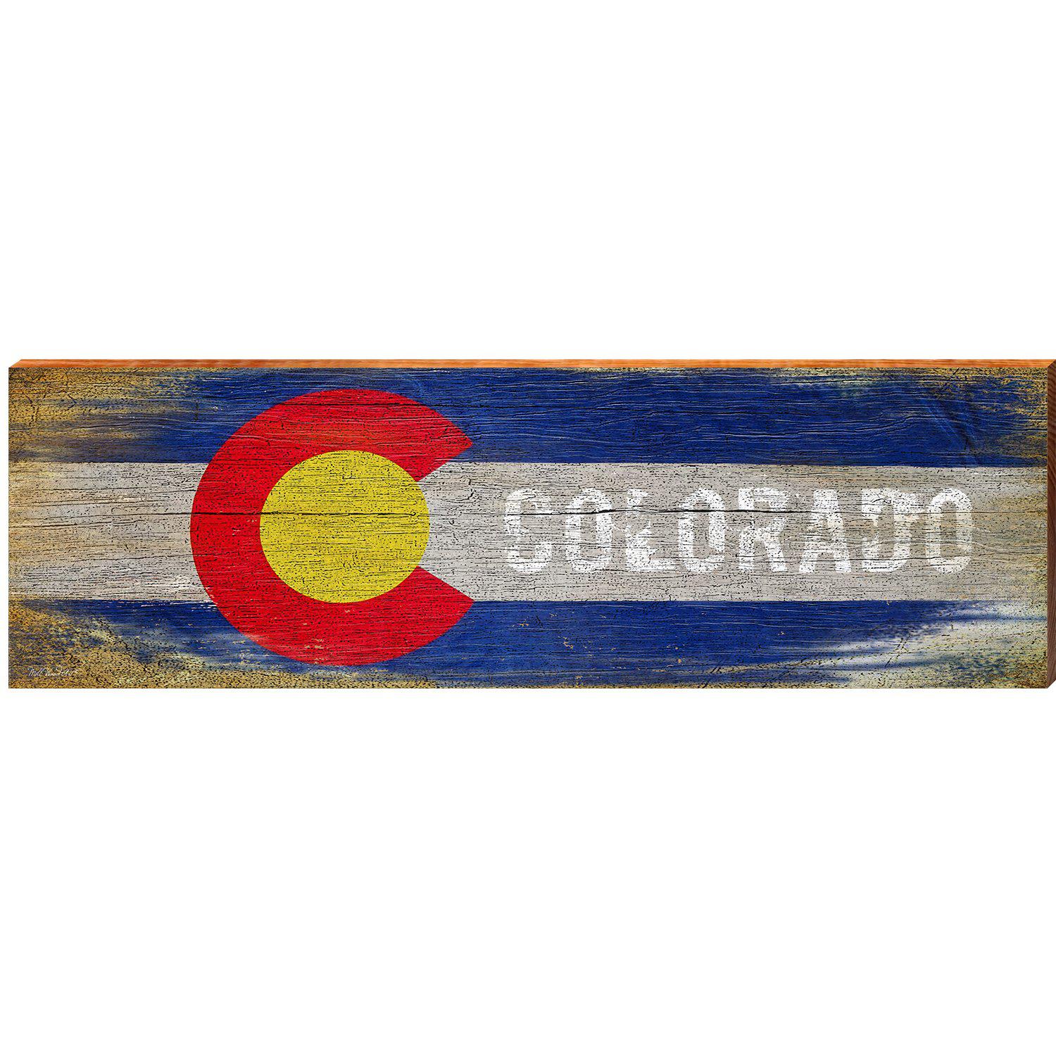 Colorado Flag Wall Art Print on Real Wood Mill Wood Art