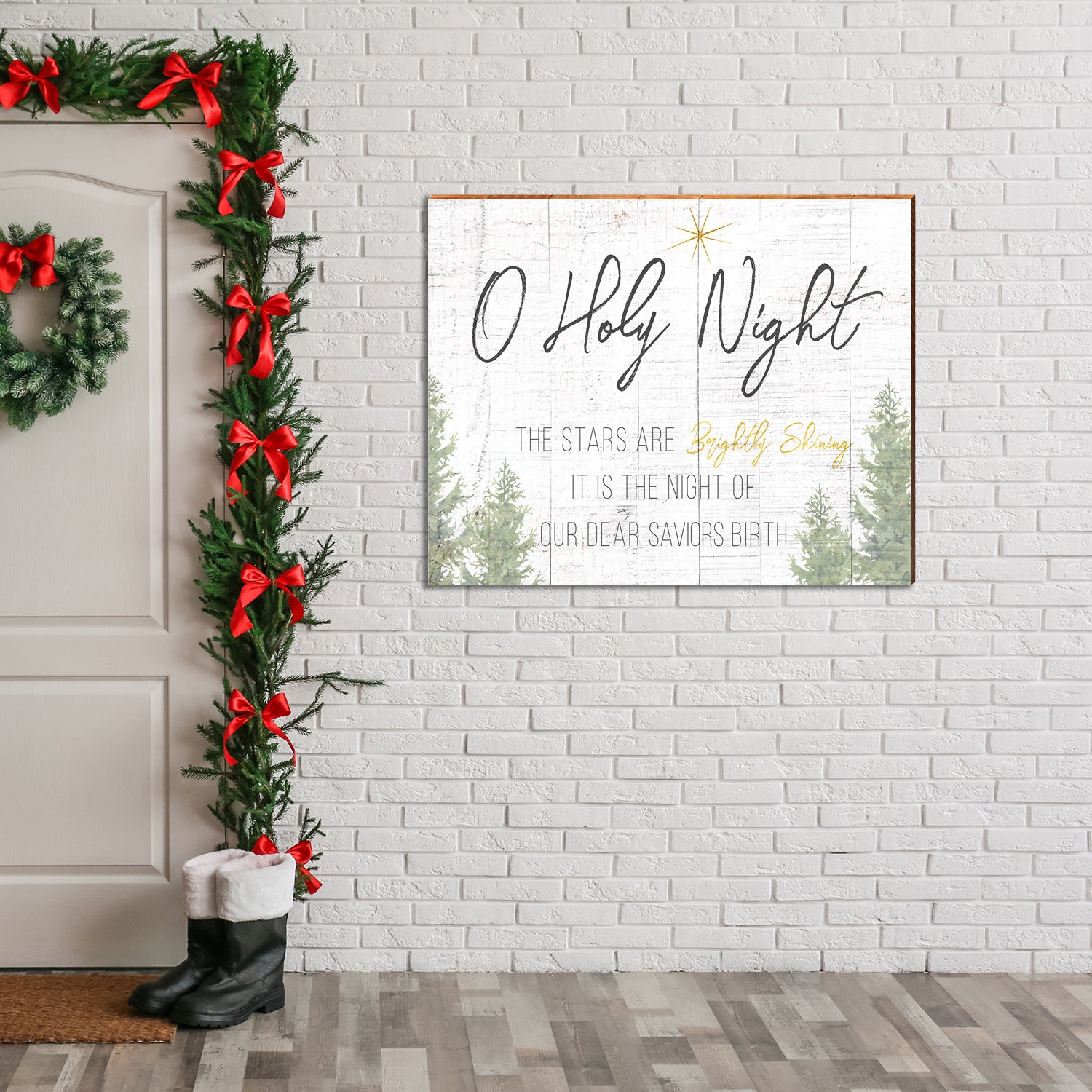 O Holy Night Christmas Home Décor Plaque - Creative Fabrica