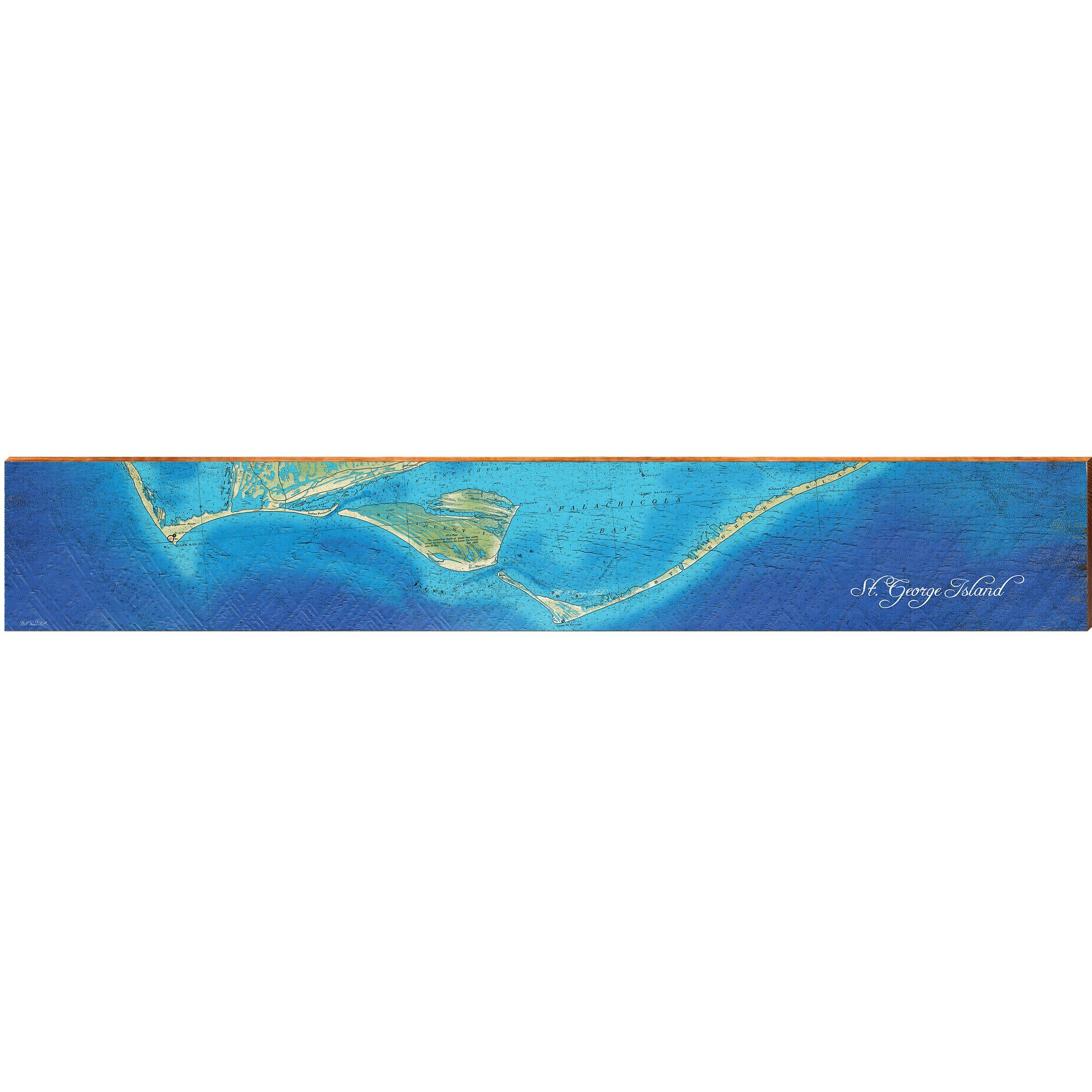 St. George Island, Florida Map | Wall Art Print on Real Wood – Mill Wood Art
