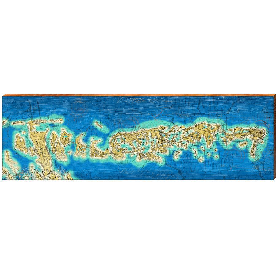 Big Pine Key to Key West, Florida Map Wooden Sign Wall Art Print on
