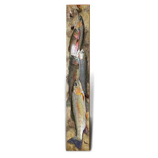 Trout Stringer | Wall Art Print on Real Wood