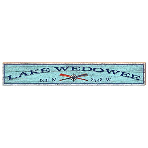 Lake Wedowee Latitude Longitude Paddles Alabama Home Decor Art Print on Real Wood Each
