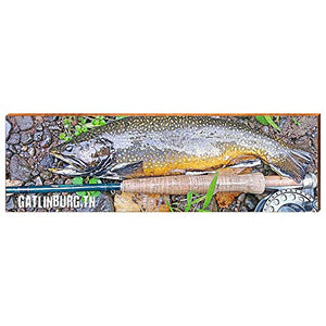 Gatlinburg Rainbow Trout Home Decor Art Print on Real Wood (9.5"x30")-Mill Wood Art