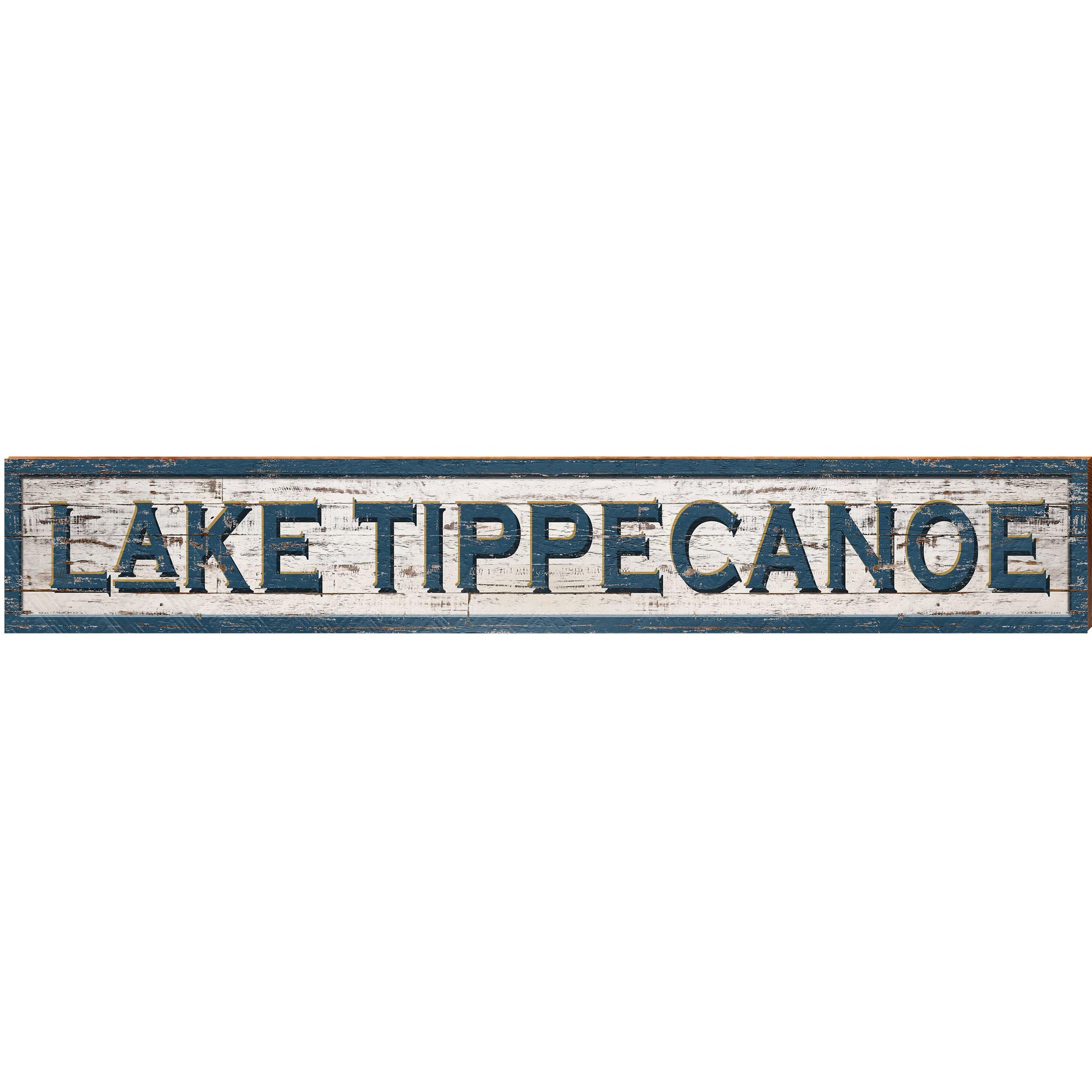 Lake Tippecanoe White Shabby | Wall Art Print on Real Wood
