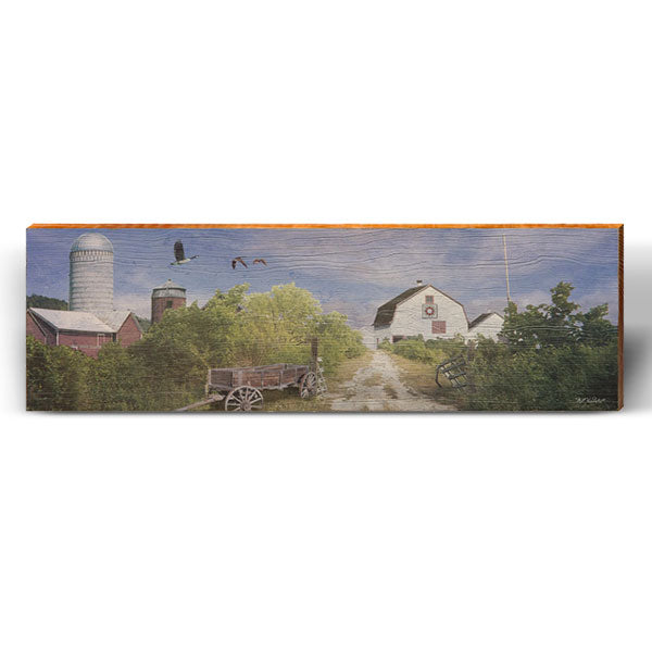 Old White Barn | Wall Art Print on Real Wood – Mill Wood Art