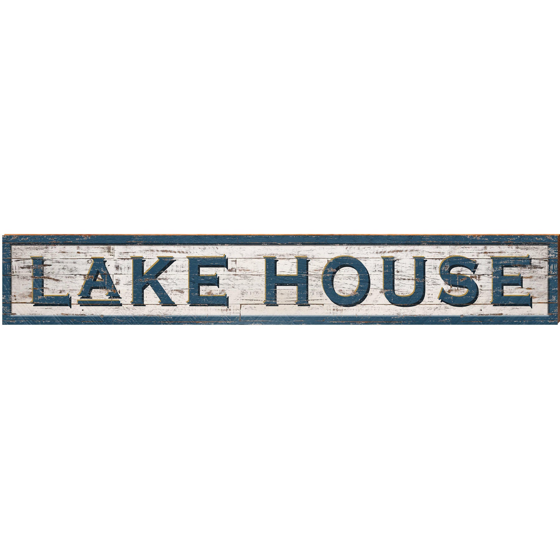 Lake House Shabby Sign | Wall Art Print on Real Wood