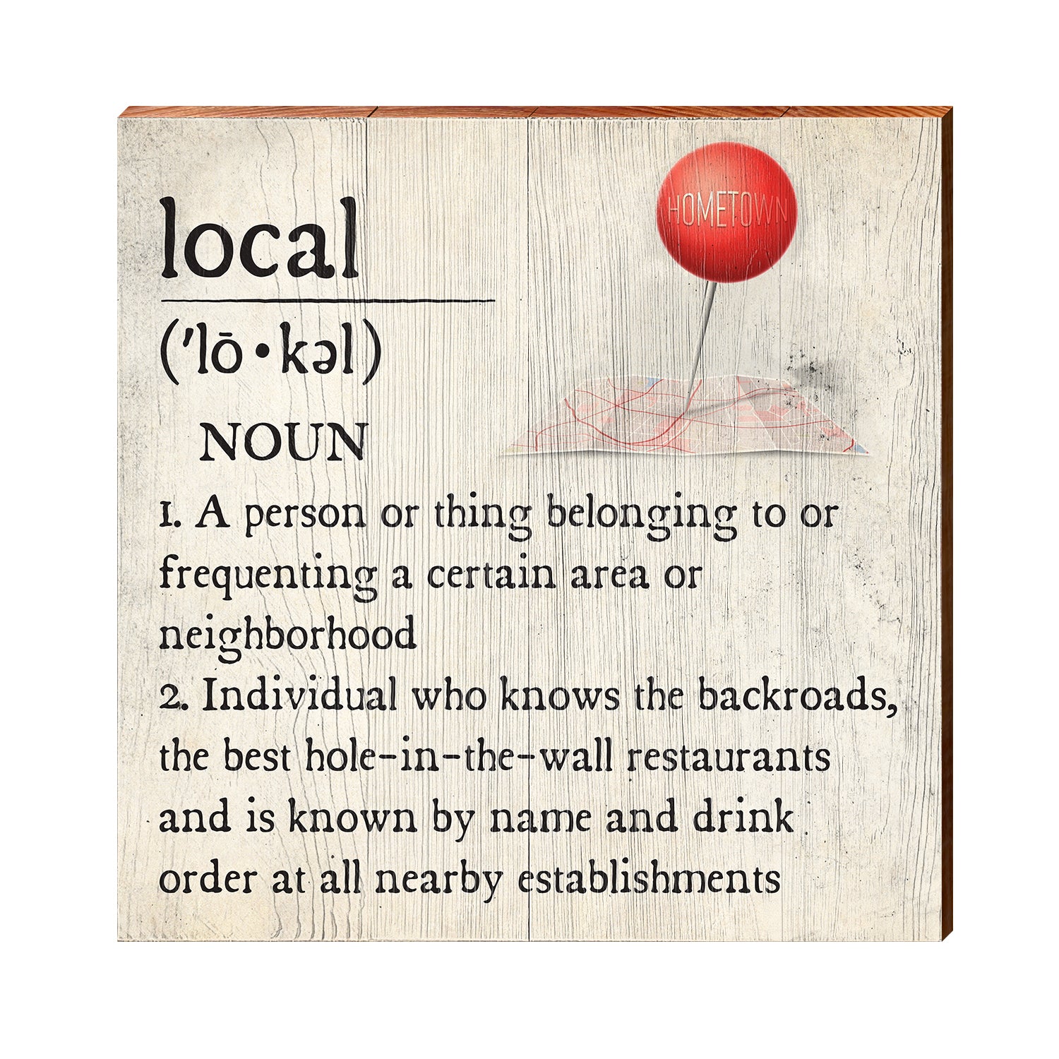 Local Definition Wooden Sign | Wall Art Print on Real Wood | Home Deco ...