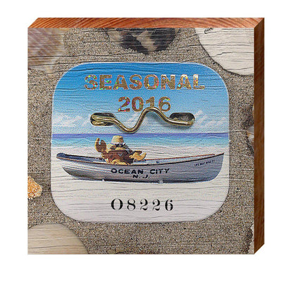 Ocean City NJ Beach Tag Collage Coffee Mug - 11oz Ceramic Mug With Vibrant Design
